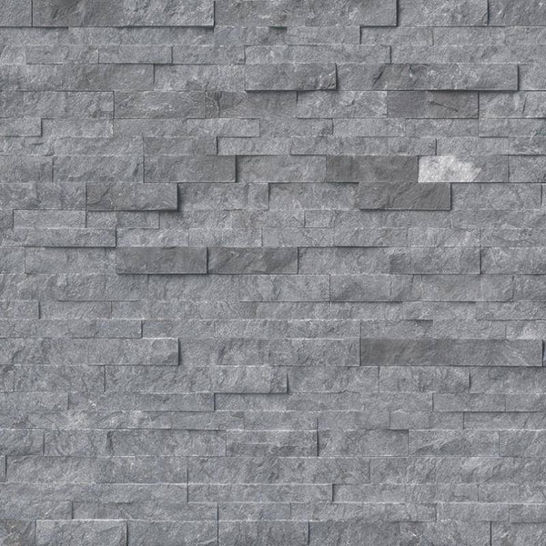 Glacial Gray Marble 6x24 Stacked Stone Ledger Panel - tilestate