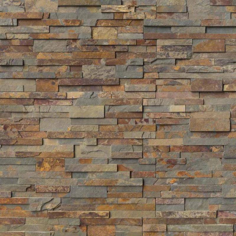 Gold Rush Slate 6x24 Stacked Stone Ledger Panel - tilestate