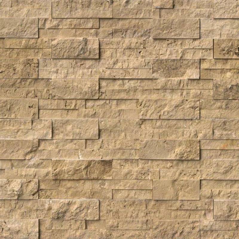 Noce Travertine 6x24 Stacked Stone Ledger Panel - tilestate
