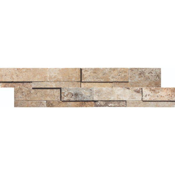 Scabos Travertine 6x24 3D Honed Stacked Stone Ledger Panel - tilestate