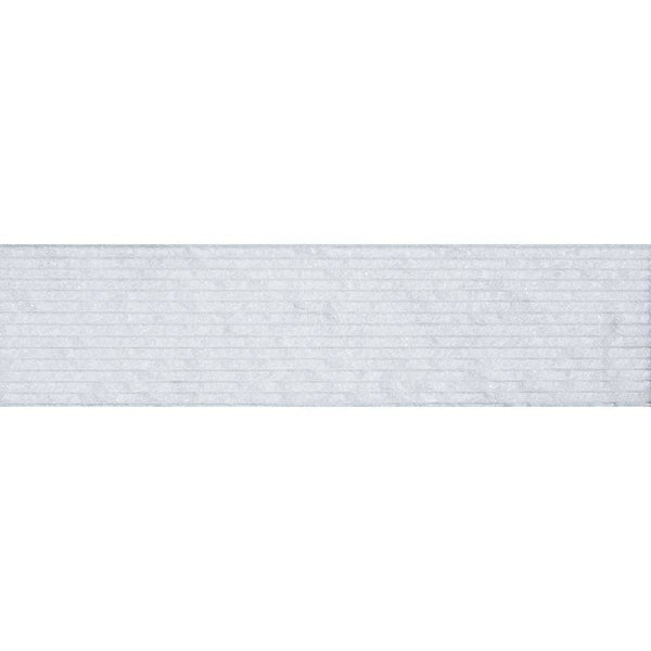 Secil White Marble 6x24 Combed Brushed Ledger Panel - tilestate