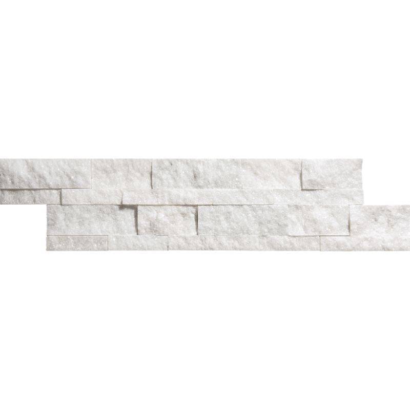 Secil White Marble 6x24 Stacked Stone Ledger Panel - tilestate