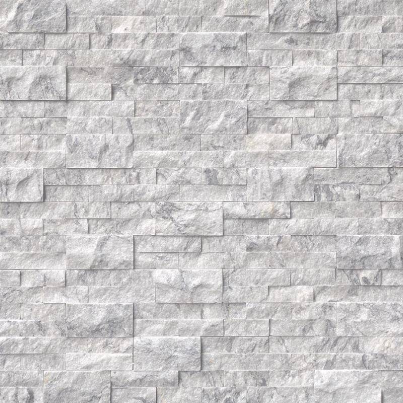 White Carrara Marble 6x24 Stacked Stone Ledger Panel - tilestate