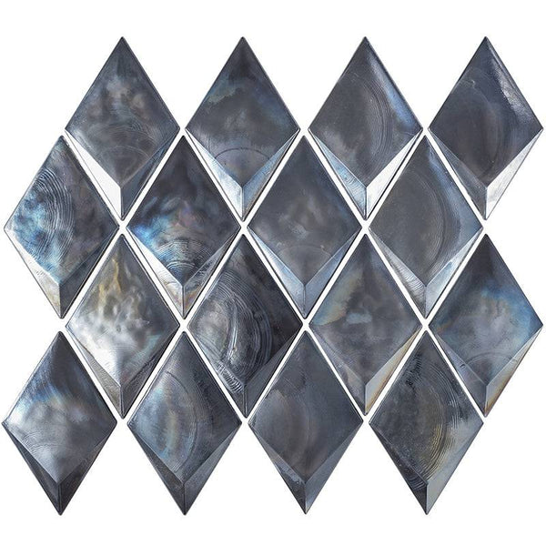 Allure Grey Diamond Glass Mosaic Tile For Kitchen Backsplash and Shower Wall - tilestate