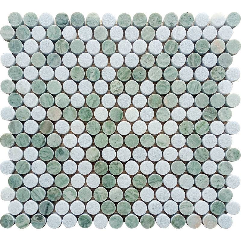 ARAN Mint Green, Blue Celeste Mosaic Tile  For Kitchen Backsplash or Bathroom Wall and Flooring - tilestate