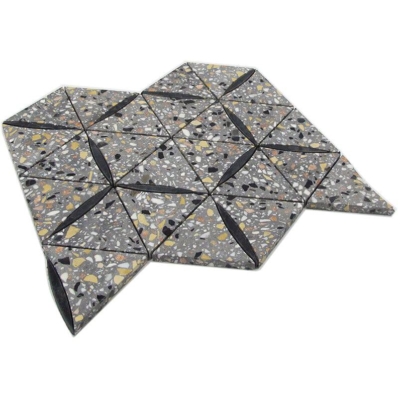 DANIELI Terrazzo, Black Limestone Mix Mosaic Tile - tilestate