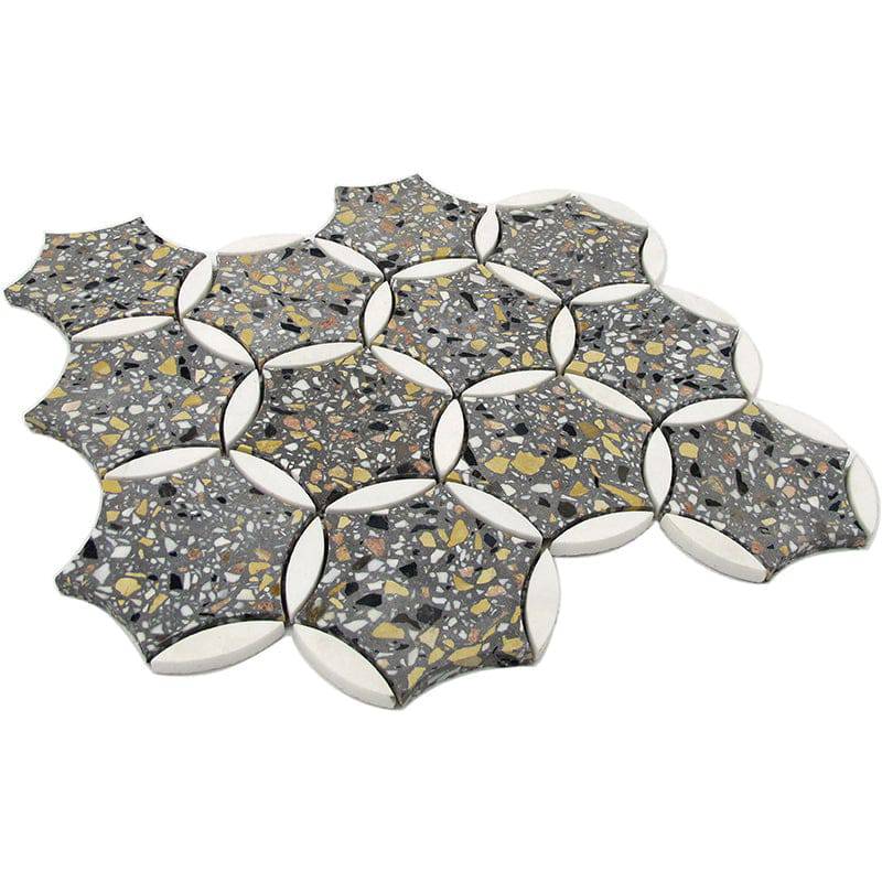 FLUVIALE Terrazzo, Dolomite Mix Mosaic Tile - tilestate