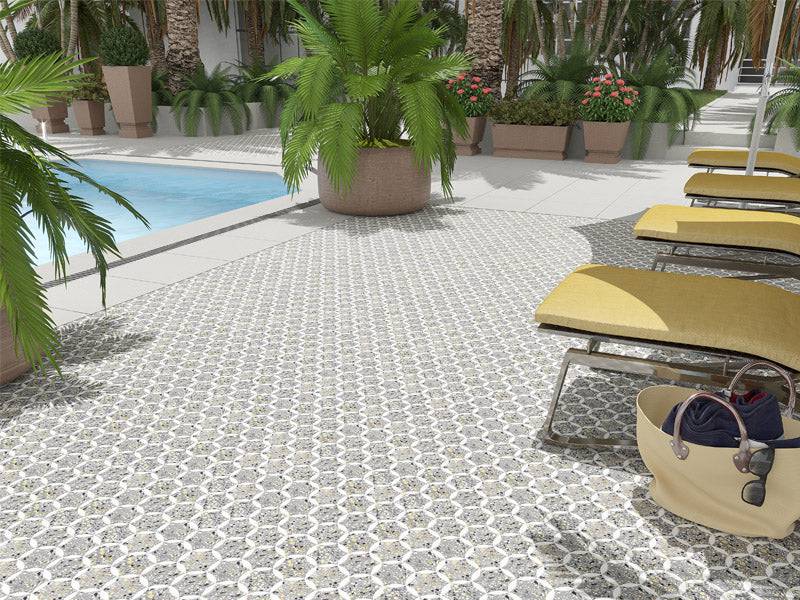 FLUVIALE Terrazzo, Dolomite Mix Mosaic Tile - tilestate