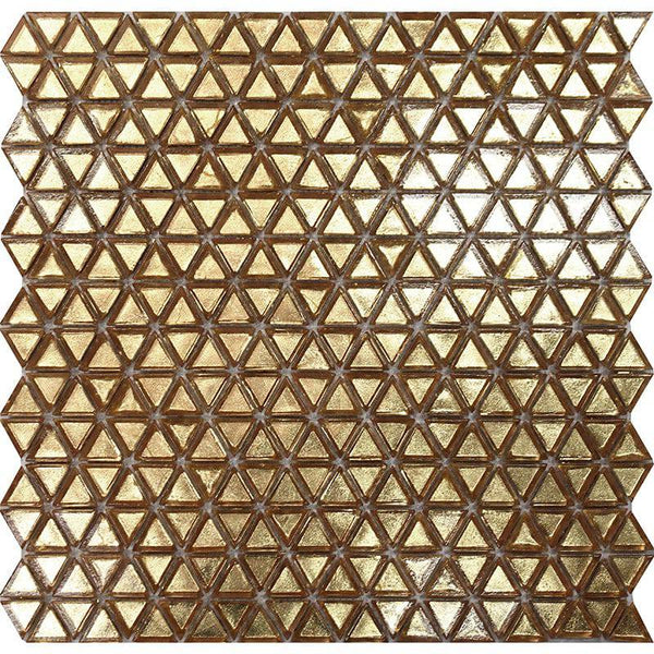 GLAMOUR GOLD TRIANGLE Glass Mosaic Tile - tilestate
