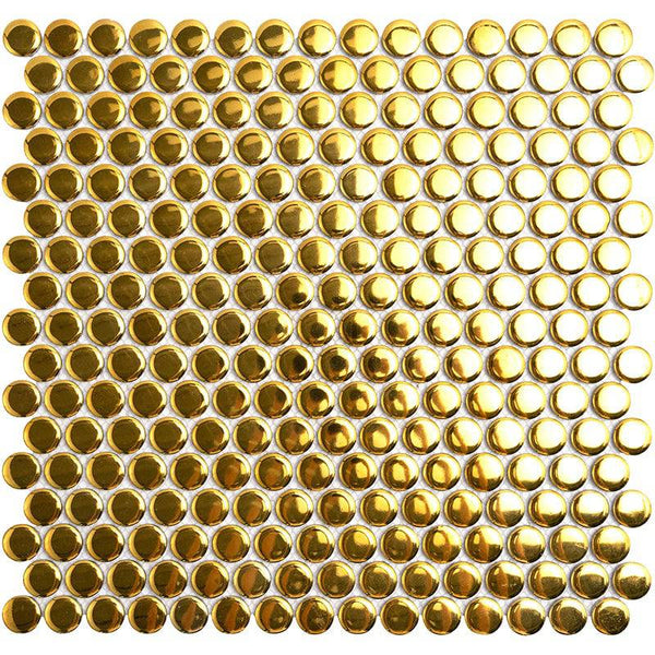 GOLD STAR PENNY ROUND MOSAIC TILE - tilestate