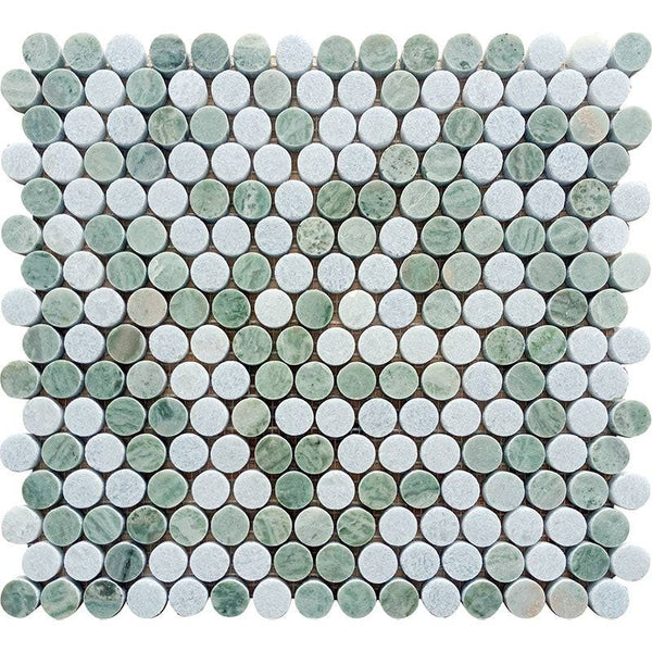 Ireland Aran Penny Round Glass Mosaic Tile - tilestate