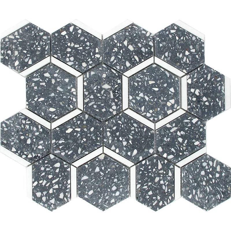 LIDO Terrazzo, Dolomite Mix Mosaic Tile - tilestate