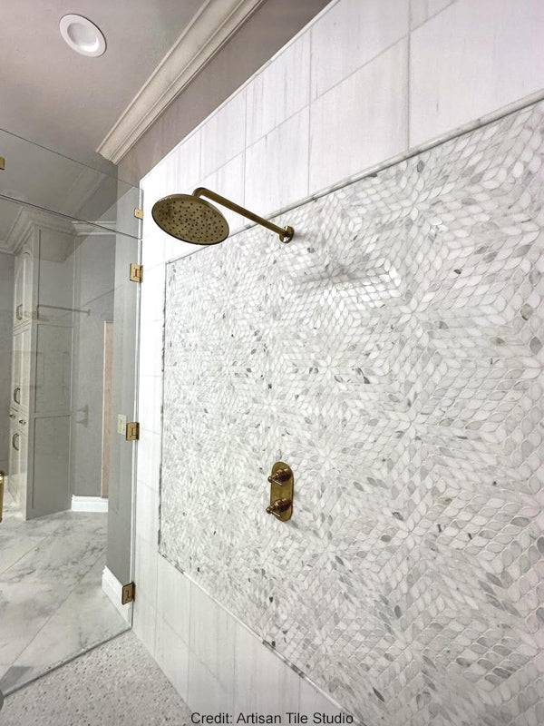 PALAU Calacatta Gold, Thassos Mix Mosaic Tile - tilestate