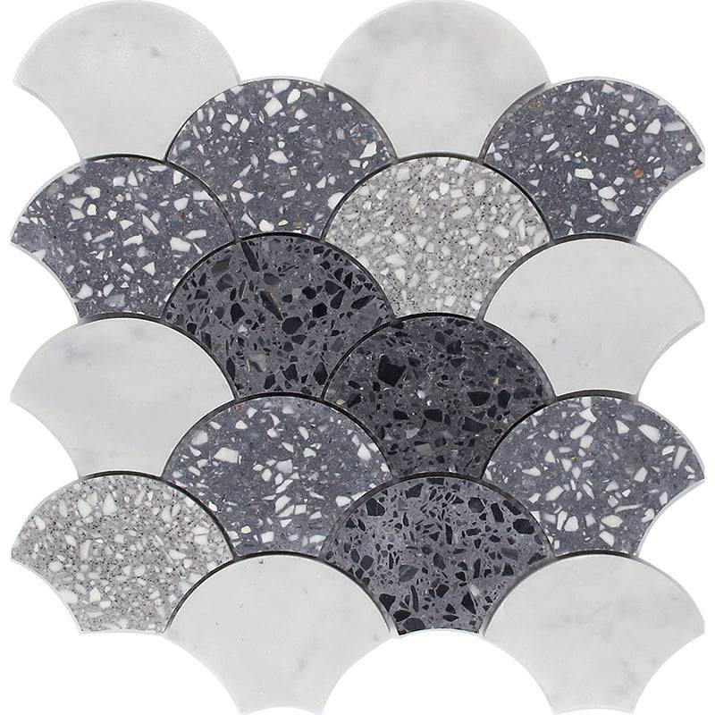 RIALTO Terrazzo, Carrara Mix Mosaic Tile - tilestate