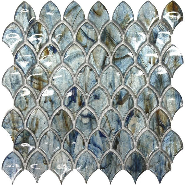 SAPPHIRE SCALE GLASS MOSAIC TILE - tilestate