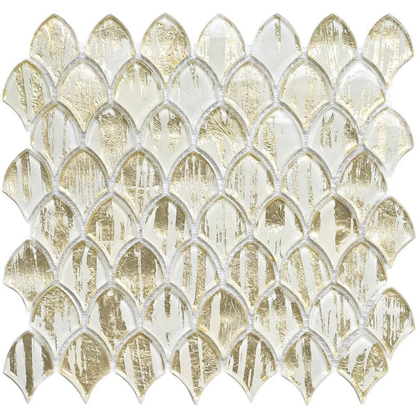 SCALE ANTIQUE GOLD GLASS MOSAIC TILE - tilestate