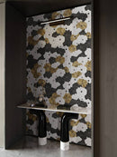 SUIKO Nero Marquina, Thassos, Brass Mix Mosaic Tile - tilestate