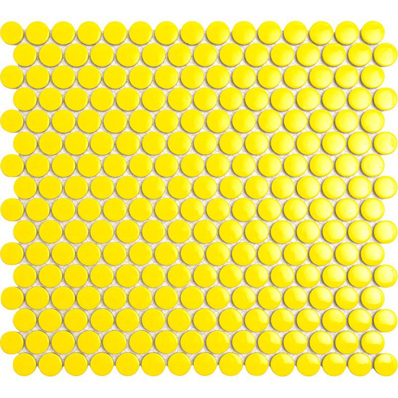 YELLOW SUN PENNY ROUND MOSAIC TILE - tilestate