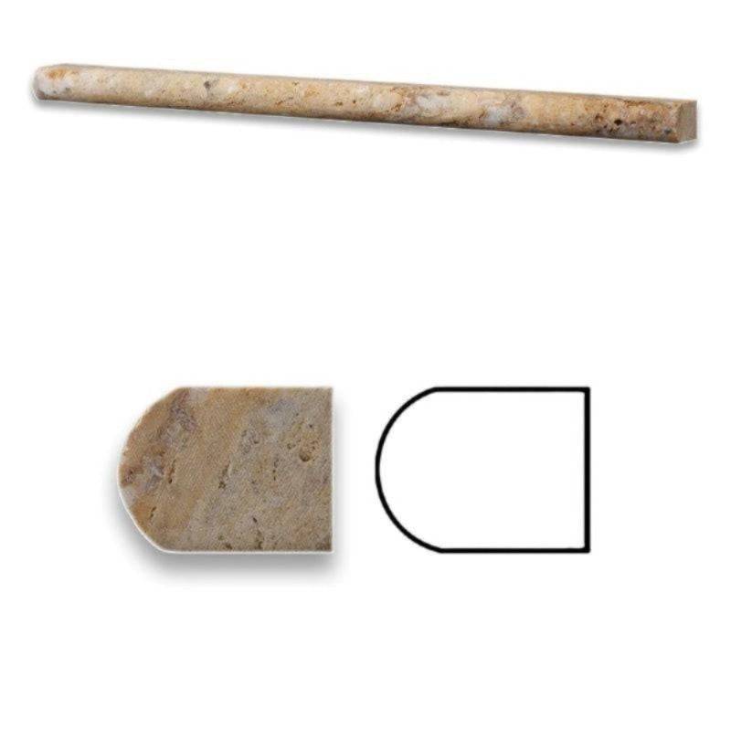 Scabos Travertine 1/2x12 Honed Pencil Liner - tilestate