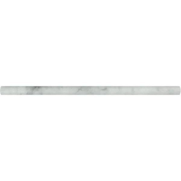 White Carrara Marble 1/2x12 Honed Pencil Liner - tilestate