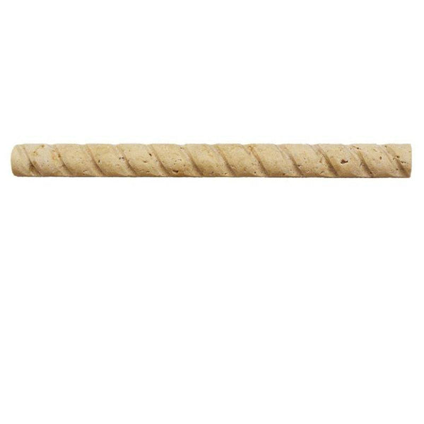 Ivory Travertine 1x12 Rope Design Liner - tilestate