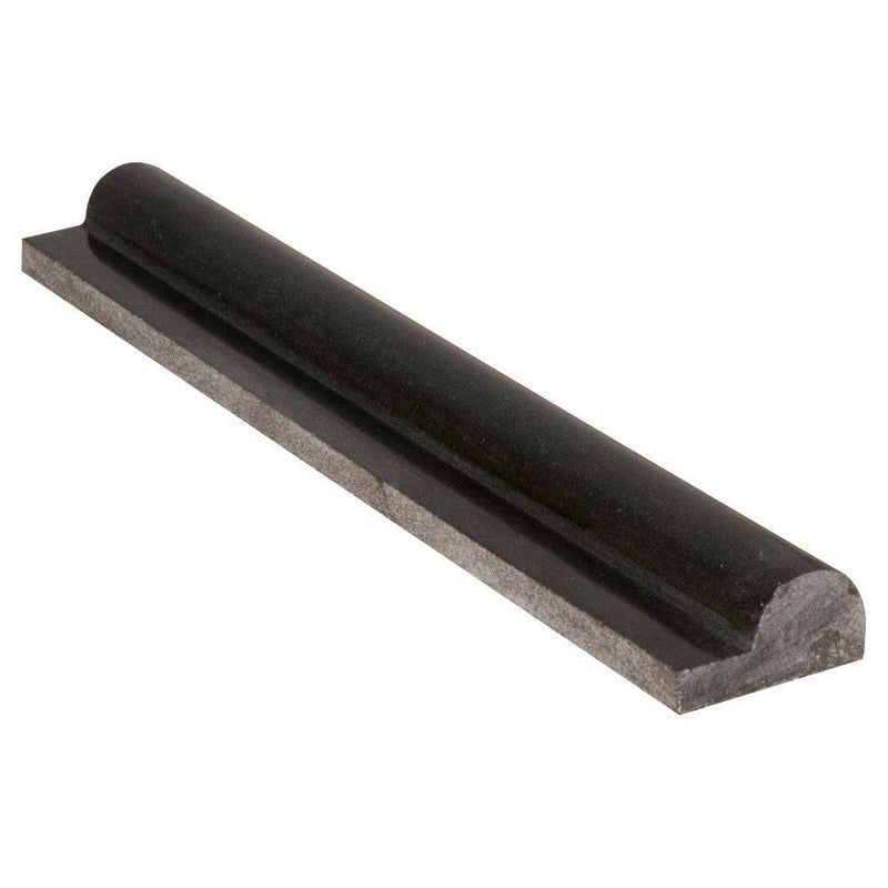 2x12 Absolute Black Granite Polished Single-Step Chair Rail Trim - tilestate