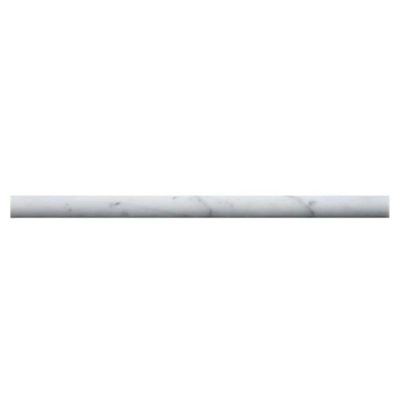 White Carrara Marble 3/4x12 Polished Pencil Liner - tilestate
