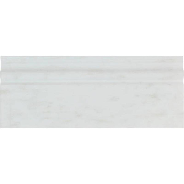 Asian Statuary (Oriental White) Marble 4 3/4x12 Honed Baseboard Molding - tilestate