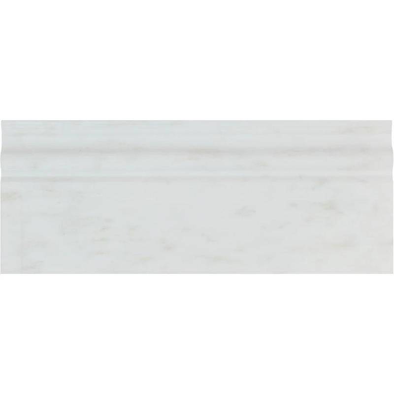 Asian Statuary (Oriental White) Marble 4 3/4x12 Polished Baseboard Molding - tilestate