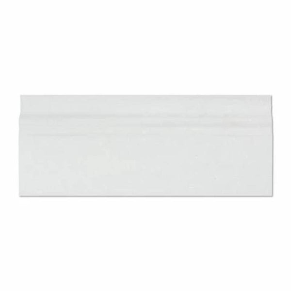 Thassos White Marble 4 3/4x12 Honed Baseboard Molding - tilestate