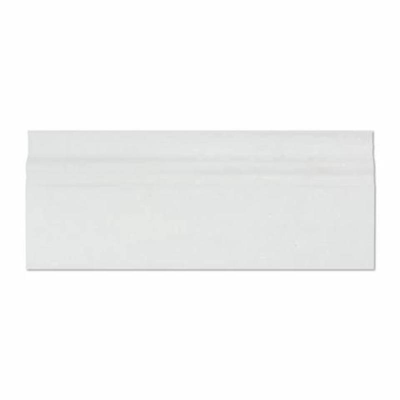 Thassos White Marble 4 3/4x12 Honed Baseboard Molding - tilestate