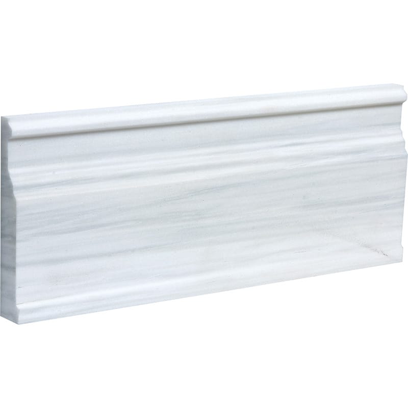 Dolomite Pearl Marble Polished Modern Base Marble Moldings 5 1/16×12 - tilestate