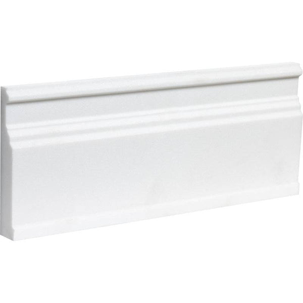 Mont Blanc White Marble Honed Baseboard Molding - tilestate