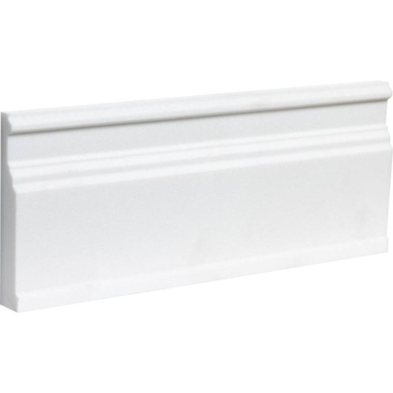 Mont Blanc White Marble Polished Baseboard Molding - tilestate