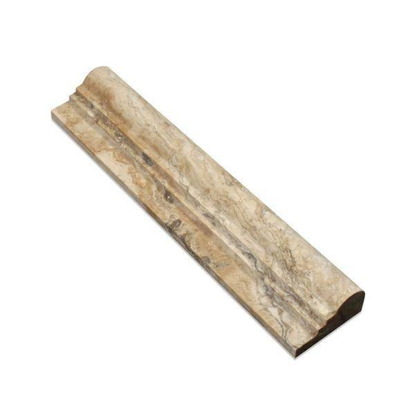 2 1/2x12 Honed Philadelphia Travertine Double-Step Chair Rail Trim - tilestate