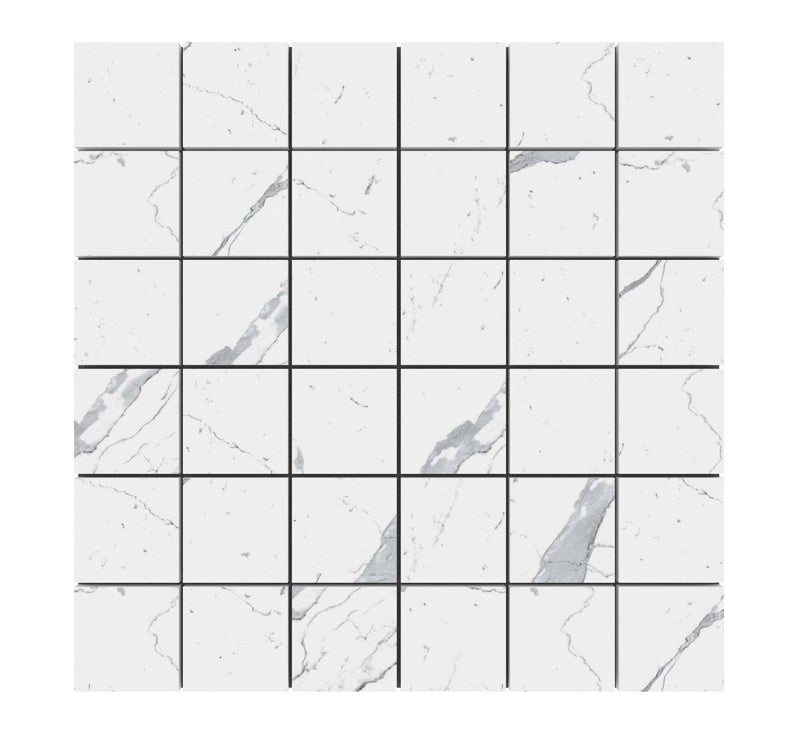 2x2 Statuario Marble Mosaic Tile  For Kitchen Backsplash or Bathroom Wall and Flooring - tilestate