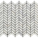 Asian Statuary (Oriental White) Marble Mini Chevron Honed Mosaic Tile For Kitchen Backsplash and Bathroom Wall or Bathroom Floor - tilestate