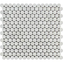 Asian Statuary (Oriental White) Marble Pennyround Polished Mosaic Tile For Kitchen Backsplash and Bathroom Wall or Bathroom Floor - tilestate