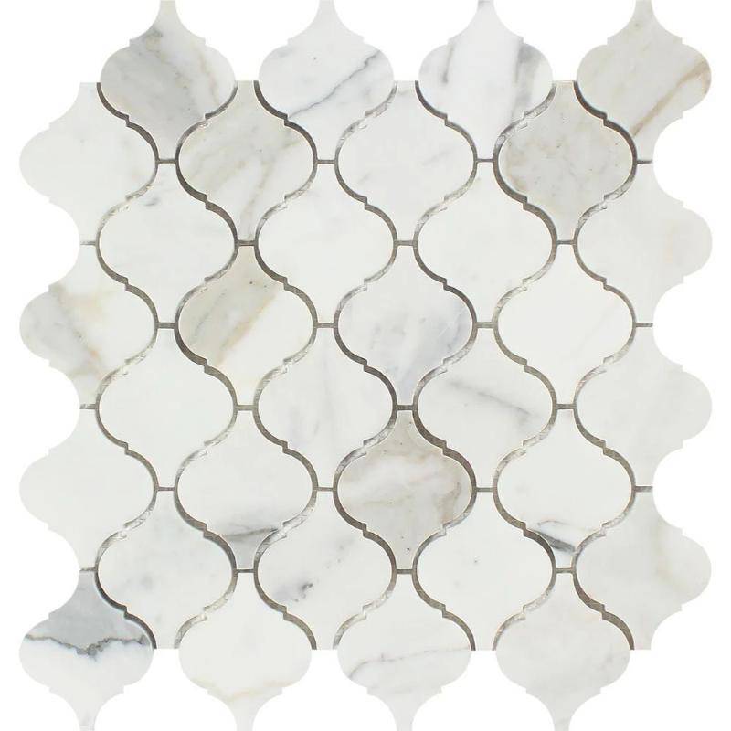 Calacatta Gold Marble Lantern Polished Mosaic Tile - tilestate