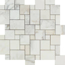Calacatta Gold Marble Mini Versailles Pattern Honed Mosaic Tile - tilestate
