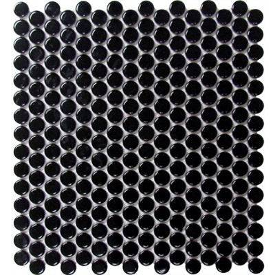 Cc Mosaics Black Penny Round Porcelain Mosaic Tile - tilestate