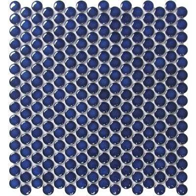 Cc Mosaics Cobalt Penny Round Porcelain Mosaic Tile - tilestate