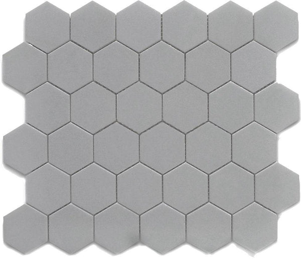 Cc Mosaics Gray 12x12 Hexagon 2x2 Porcelain Mosaic Tile - tilestate