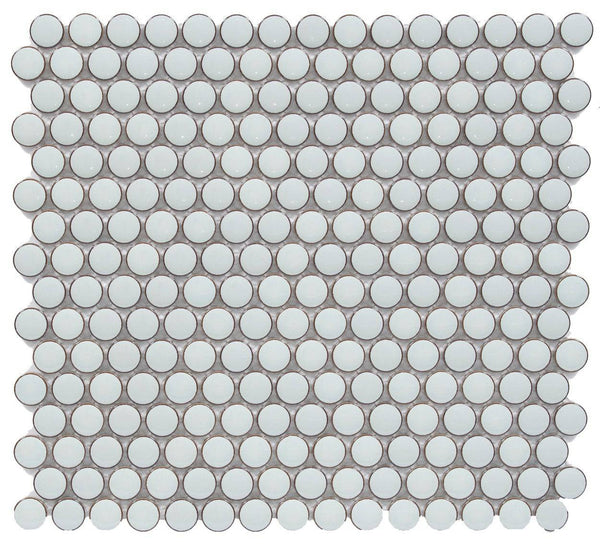 Cc Mosaics +mint Green Penny Round 12x12 Porcelain Mosaic Tile - tilestate