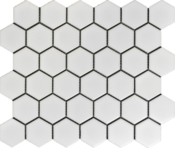 Cc Mosaics White 12x12 Hexagon 2x2 Porcelain Mosaic Tile - tilestate