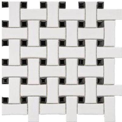 Cc Mosaics White Basket Weave Porcelain Mosaic Tile - tilestate