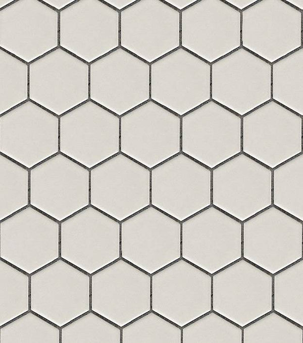 Ivory 2x2 Hexagon Porcelain Mosaic Tile - tilestate