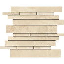 Ivory Travertine Random Insert Honed Mosaic Tile - tilestate