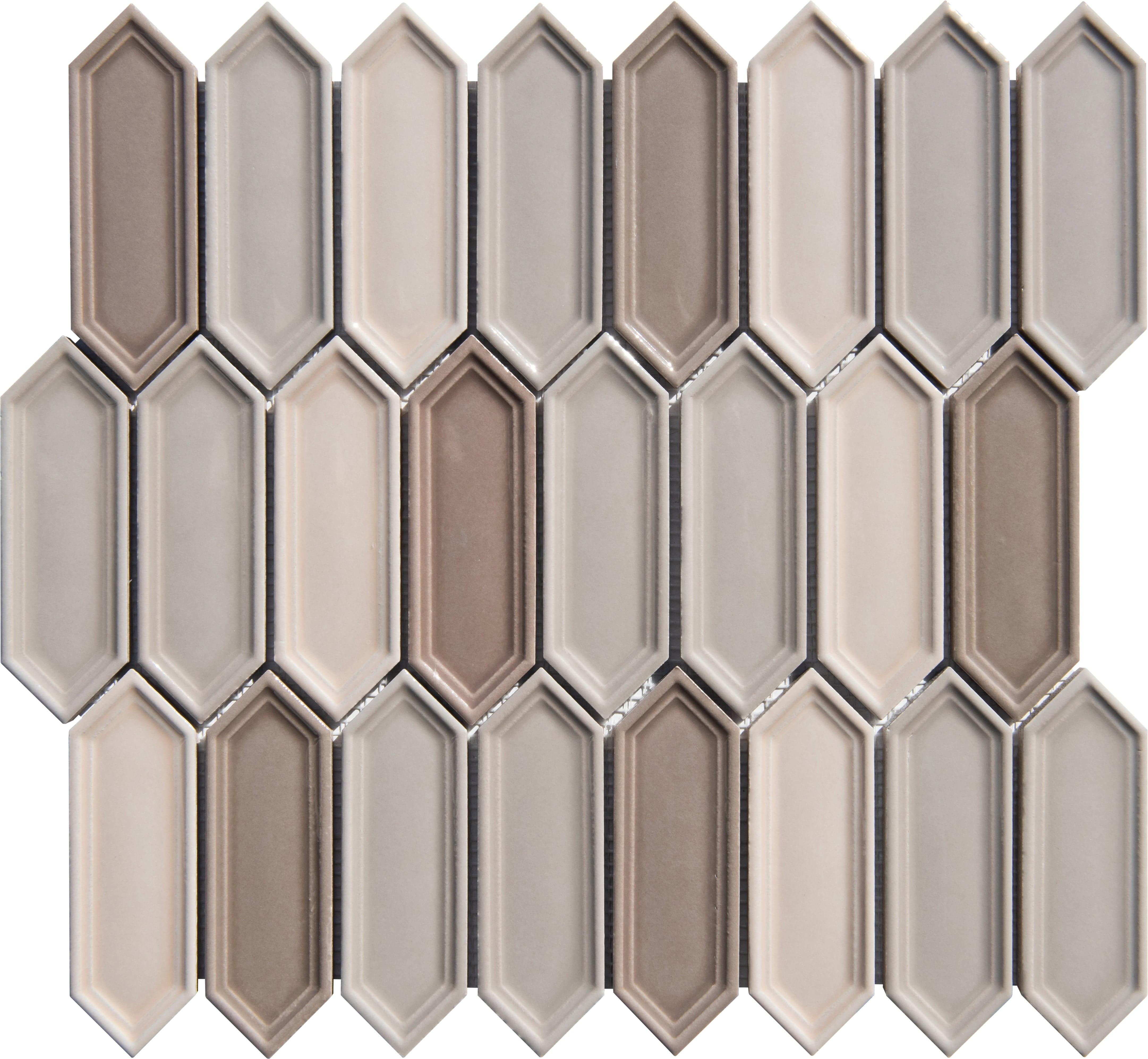 LACE BLEND IVY PICKET PORCELAIN MOSAIC TILE