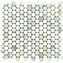 Calacatta Gold Marble Penny Round Polished Mosaic Tile - tilestate